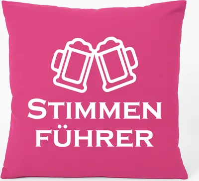 Produktbild von Huuraa Kissen Stimmenführer Spielmanszug 40x40cm mit Füllung Fuchsia Baumwolle Dekokissen Geschenkidee