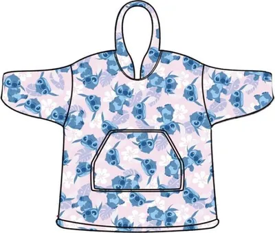 Zdjęcie produktu dla Koc polarowy z kapturem Disney Lilo & Stitch Flower, 7-14 lat