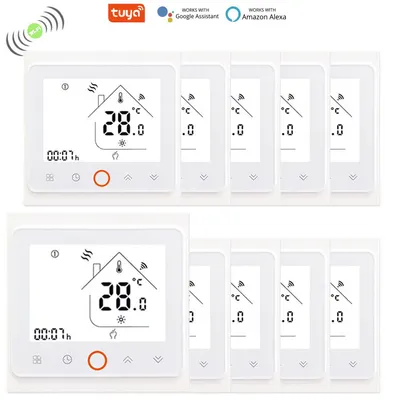 Produktbild von 10x Smart Tuya WiFi Thermostat Digitales Raumthermostat programmierbares LCD Unterputz Wandthermostat Innenthermometer