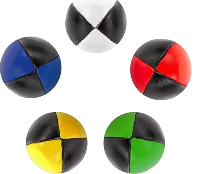 Produktbild von Diabolo jonglierbälle erwachsene -  62 mm Set mit 5 jonglierbälle In vier Farben | jonglierbälle anfänger kinder mit plastikfreier Geschenkverpackung