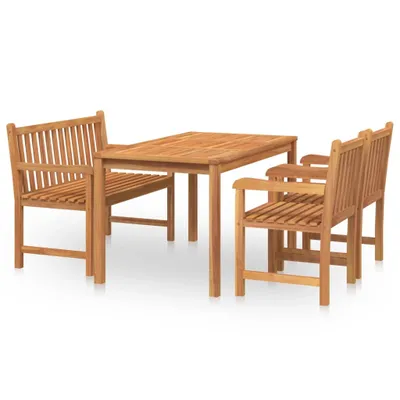 Produktbild von vidaXL 4-tlg. Garten-Essgruppe Massivholz Teak