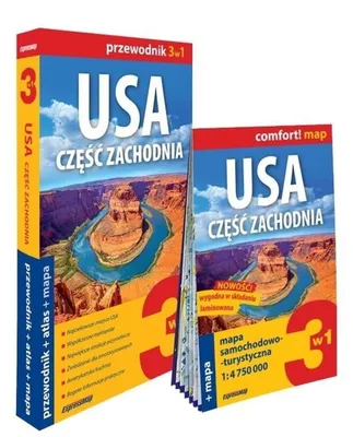 Imagen del producto de USA Część zachodnia przewodnik atlas i mapa 3w1