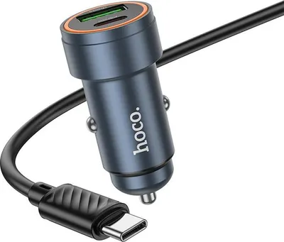 Obrázok produktu pre Nabíjačka do auta Hoco USB A + USB C QC3.0 PD 30W + kábel USB C na USB C Z57A čierna