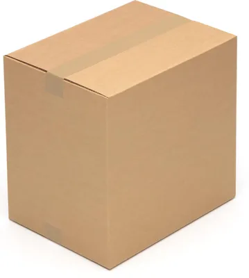 A plain cardboard box on a white background.