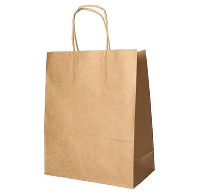 Produktbild von Papstar Tragetaschen, Papier 44 x 32 x 17 cm braun mit gedrehtem Tragegriff 8 x 25 Stück