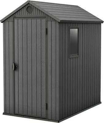 Produktbild von Keter Gerätehaus Darwin 4x6, Grau, 184,5x125,8x205cm, wartungsfrei, wetterfest
