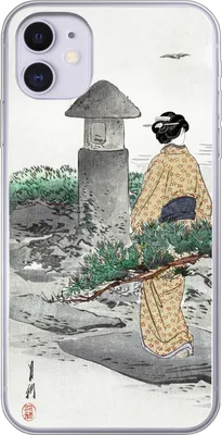 Produktbild von MuchoWow® Handyhülle Schutzhülle Hülle für Telefoonhoesje iPhone 11 Vintage - Frauen - Japan - Kimono - Skandinavisch Silikon Softcase Handy Hülle - Handytasche