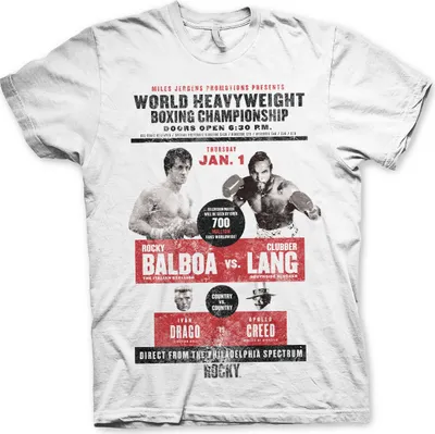 Produktbild von Rocky - World Heavyweight Poster T-Shirt - Medium - White