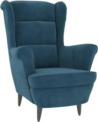 Produktbild von Loungesessel aus blauem Samt, 74 x 84 x 100 cm, mit Kiefer-Multiplex-Rahmen und 110 kg Tragkraft für Wohnzimmer, Schlafzimmer und Balkon