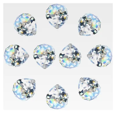 Produktbild von 10 Stück Klare Kristallkugel Prisma, Sonnenfänger Kristall, Regenbogen-Kristallkugel, hängende Kristalle Prismen für Fensterdekoration (20mm)
