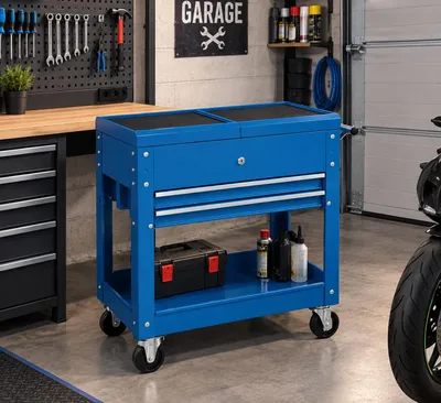 Produktbild von Werkzeugwagen mit Ablagekasten blau