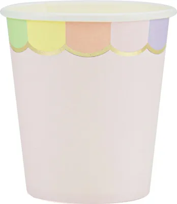 Immagine prodotto di 8 bicchieri di carta rosa pastello da 200 ml - misura unica