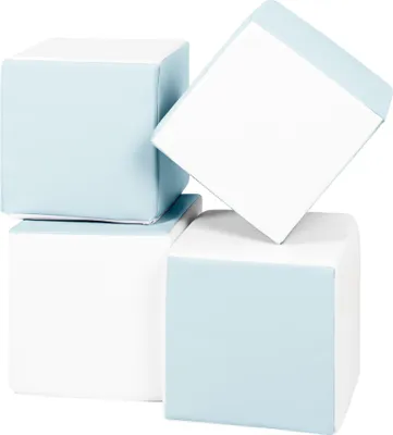 Image de Cubes set de 4 blocs en mousse Cubes set de 4 blocs en mousse (couleur : blanc, bleu (pastel))