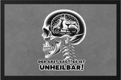 Produktbild von Der Arzt sagt es ist unheilbar Roller im Kopf Fußmatte - Motorroller Leidenschaft Geschenk