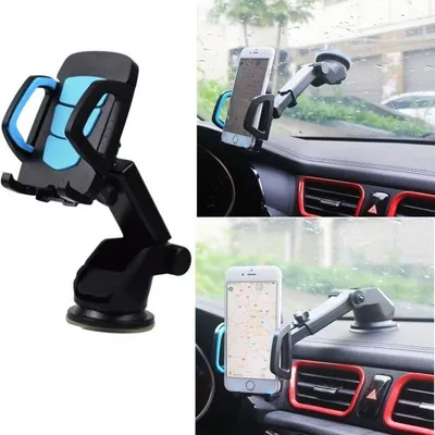 Produktbild von Universelle, um 360° drehbare Autohalterung mit Saugnapf für GPS-Navigation und Windschutzscheibe, kompatibel mit Smartphones wie iPhone X-8-7-6 Plus, Samsung, Huawei und Xiaomi.