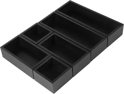 Produktbild von PolkaHome® Set von 7 Bambus-Schubladen-Organizern, stapelbare Aufbewahrungsboxen für Küche, Bad, Büro, Kosmetik, Schmuck,