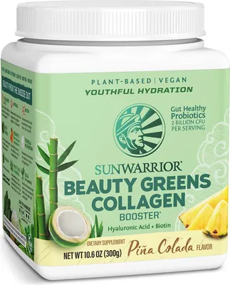Produktbild von Sunwarrior Beauty Greens Collagen Booster (300g) Piña Colada - Funktionelle Lebensmittel - Superfoods
