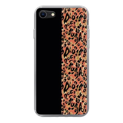 Produktbild von MuchoWow® Handyhülle Schutzhülle Hülle für iPhone SE 2022 Pantherdruck - Gold - Schwarz Silikon Softcase Handy Hülle - Schutzhülle