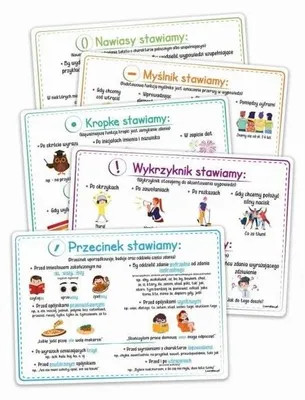Obrázok produktu pre Plansze edukacyjne A4-Znaki interpunkcyjne 5 kart