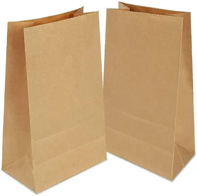 Image de Sacs cadeaux en papier kraft, 100 pièces - Sacs cadeaux - 12 x 7 x 21,5 cm - Pour les fêtes