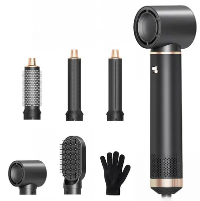 Immagine prodotto di Spazzola asciugacapelli 5 in 1 - 800 W - Ionica - Arricciacapelli automatico - Accessori in Vetroceramica