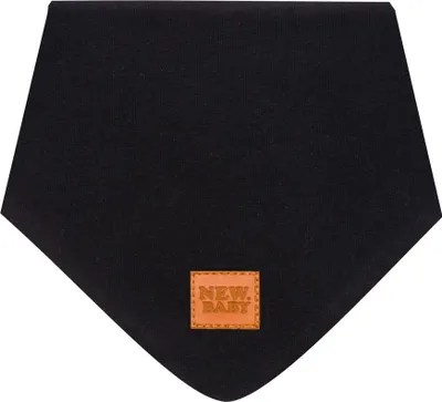 Immagine prodotto di Sciarpa per bebè in cotone nero New Baby Favorite S, taglia 3, con bandana al collo.