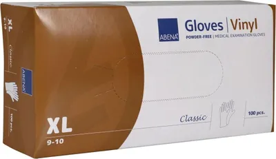 Produktbild von ABENA Vinyl-Handschuhe puderfrei transparent (VPE: 100 Stück)>>>>Gr. XL