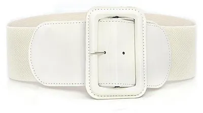Image de Ceinture large pour femmes, ceinture de taille en cuir verni, élastique, style vintage, extensible