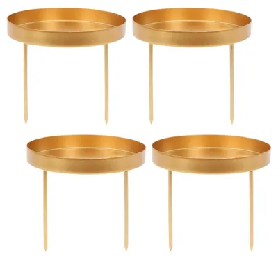 4er-Set Kerzenhalter für Adventskranz, gold, Metall, 8,5 cm