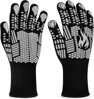 Produktbild von Ofenhandschuh Grillhandschuhe (hitzebeständig), Ofenhandschuhe, rutschfestes Silikon – feuerfeste Handschuhe, Grillhandschuhe, Küchenkochhandschuhe