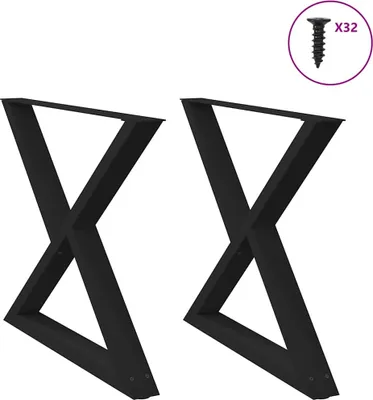 Obrázek produktu pro Nohy k jídelnímu stolu 2 ks černé 90 x (72-73,3) cm ocelové