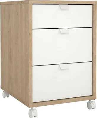 Immagine prodotto di Dmora Cassettiera Agazzino 40.8x48.2x60.8h cm Bianco, 3 Cassetti Apertura Scorrevole