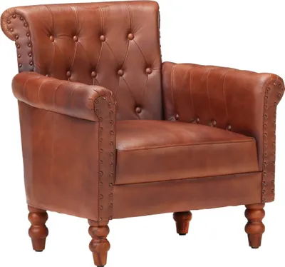 Image de Fauteuil Marron Cuir de chèvre véritable
