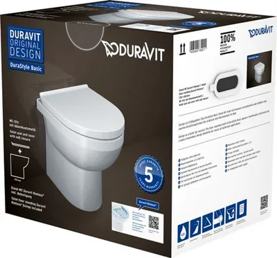 Obrázek produktu pro Stojící WC DURAVIT DuraStyle otevřený splachovací kruh bílá vč. WC prkénka 41840900