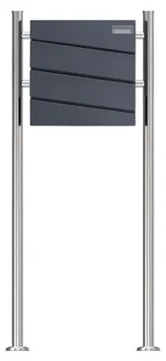 Zdjęcie produktu dla Skrzynka na listy wolnostojąca - Ze schowkiem na gazety - Antracyt - 120 cm