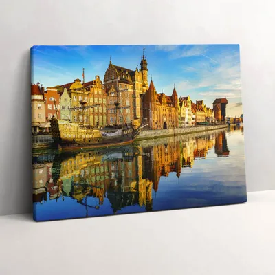 Produktbild von Gdańsk Motława – Leinwandbild Wandbild – 80x60 cm – Leinwandbilder – Wandbilder – Schlafzimmer – Flur