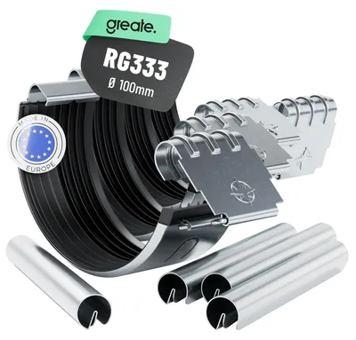 Produktbild von greate 4x Dachrinnen Verbinder verzinkt inkl. Wulstverbinder - Dachrinnenverbinder für 333 Regenrinne - Rinnenverbinder