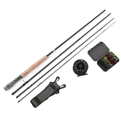 Produktbild von Carbon Fliegenruten-Set, tragbares Angel-Set, für Rucksackangler & Reise