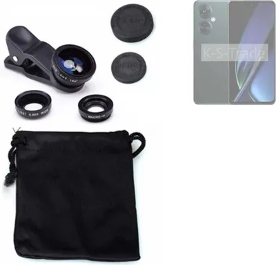 Produktbild von K-S-Trade Smartphone Kamera Linsen Set Kompatibel mit Oppo K11x 3in1 Clip-On Kamera Adapter Macro Weitwinkel FishEye Fischauge Objektiv Linse