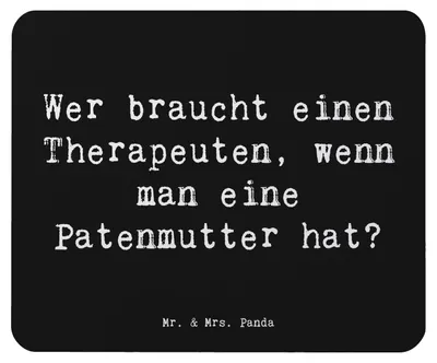 Produktbild von Mr. & Mrs. Panda Mouse Pad Spruch Liebe Patenmutter - Schwarz - Geschenk, pc mauspad, laptop mousepad, Patenkind, Vertrauen, Familienbindung, herzerwärmende Sprüche