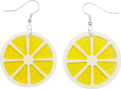 Produktbild von Zitronenscheibe Zitrone Ohrringe Miniblings Hänger Lemon Frucht 35mm gelb