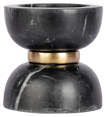 Immagine prodotto di Portacandele Sorin in marmo nero e metallo dorato