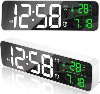 Zdjęcie produktu dla ZEGAR ELEKTRONICZNY Z WYŚWIETLACZEM LCD 3888 biały