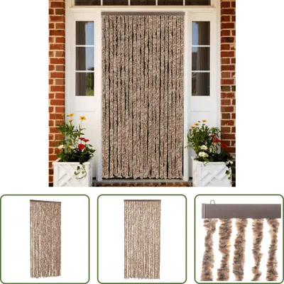 Immagine prodotto di The Living Store Tenda Fly Beige e Marrone Scuro 90x220 cm in ciniglia