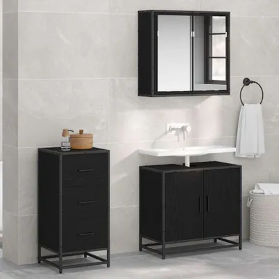 Produktbild von vidaXL Sideboard Schwarz Eichen-Optik 35,5 x 35 x 76 cm