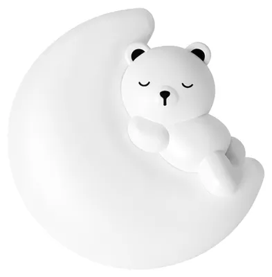 Produktbild von Kinderzimmer Wandleuchte Mond Teddybär Design G180-W Weiß 180x200x200mm Nachtlicht