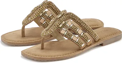 Produktbild von VIVANCE Zehentrenner Sommerschuh, Pantolette, Mule, offener Schuh, camelfarben Größe 36