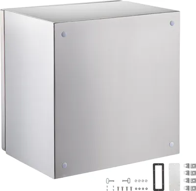 Zdjęcie produktu dla SucceBuy Obudowa ze stali nierdzewnej NEMA, 12 x 12 x 8 cali Stalowa skrzynka kontrolna NEMA 4X. Wodoszczelność i pyłoszczelność IP66. Do użytku na zewnątrz/wewnątrz. Dostarczana z płytą montażową