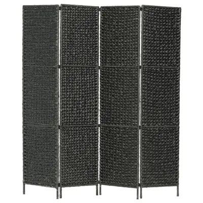 Produktbild von 4-teiliger Paravent Schwarz 154×160 cm Wasserhyazinthe
