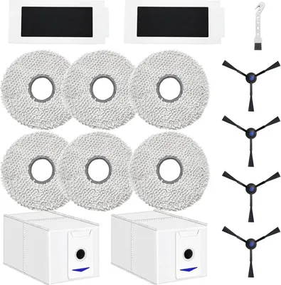 Produktbild von Zubehör für ECOVACS DEEBOT T30 Pro Omni / T30 Omni Saugroboter, Ersatzteile, 6 Tücher + 2 Staubbeutel + 4 Seitenbürsten + 2 Filter